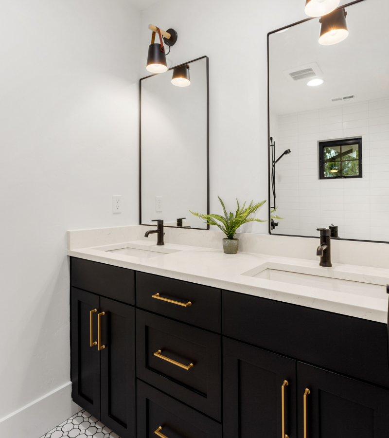 Modern bathroom vanity installation by AIO Remodeling Solutions in Redmond