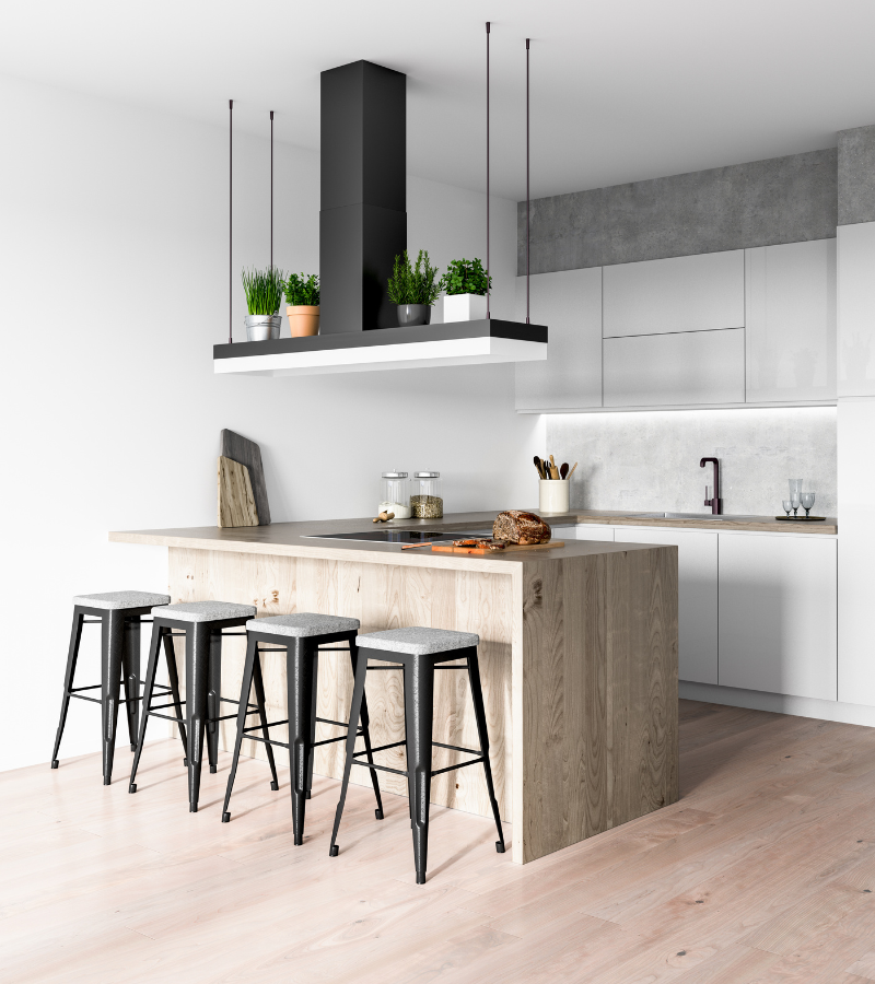 Elegant and functional kitchen renovation in Bellevue, highlighting AIO's commitment to quality and aesthetics.