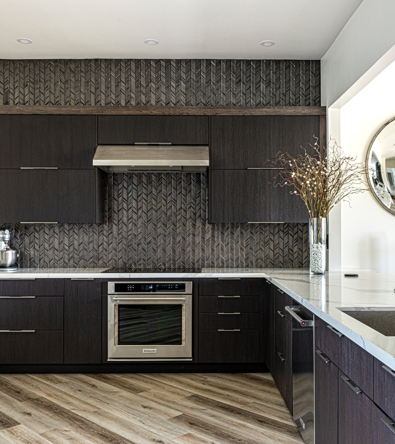 A blend of traditional and modern kitchen elements crafted by AIO for a Kirkland family home.